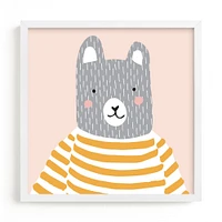 Stripe Top Bear Framed Wall Art by Minted for West Elm Kids |