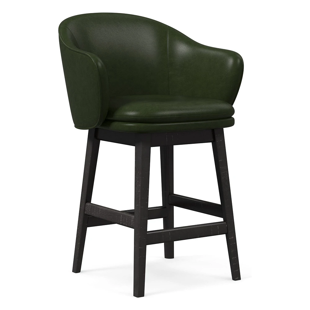 Wayne Leather Swivel Bar & Counter Stools | West Elm