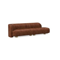 Laurent Leather 2-Piece Bumper Sofa (122.5") | West Elm