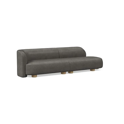 Laurent 2-Seat Right 2-Piece Bumper Sofa, Saddle Leather, Nut, Bld