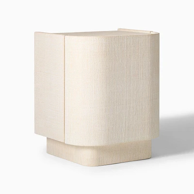 Solstice 20" Raffia Storage Nightstand, Whitewash