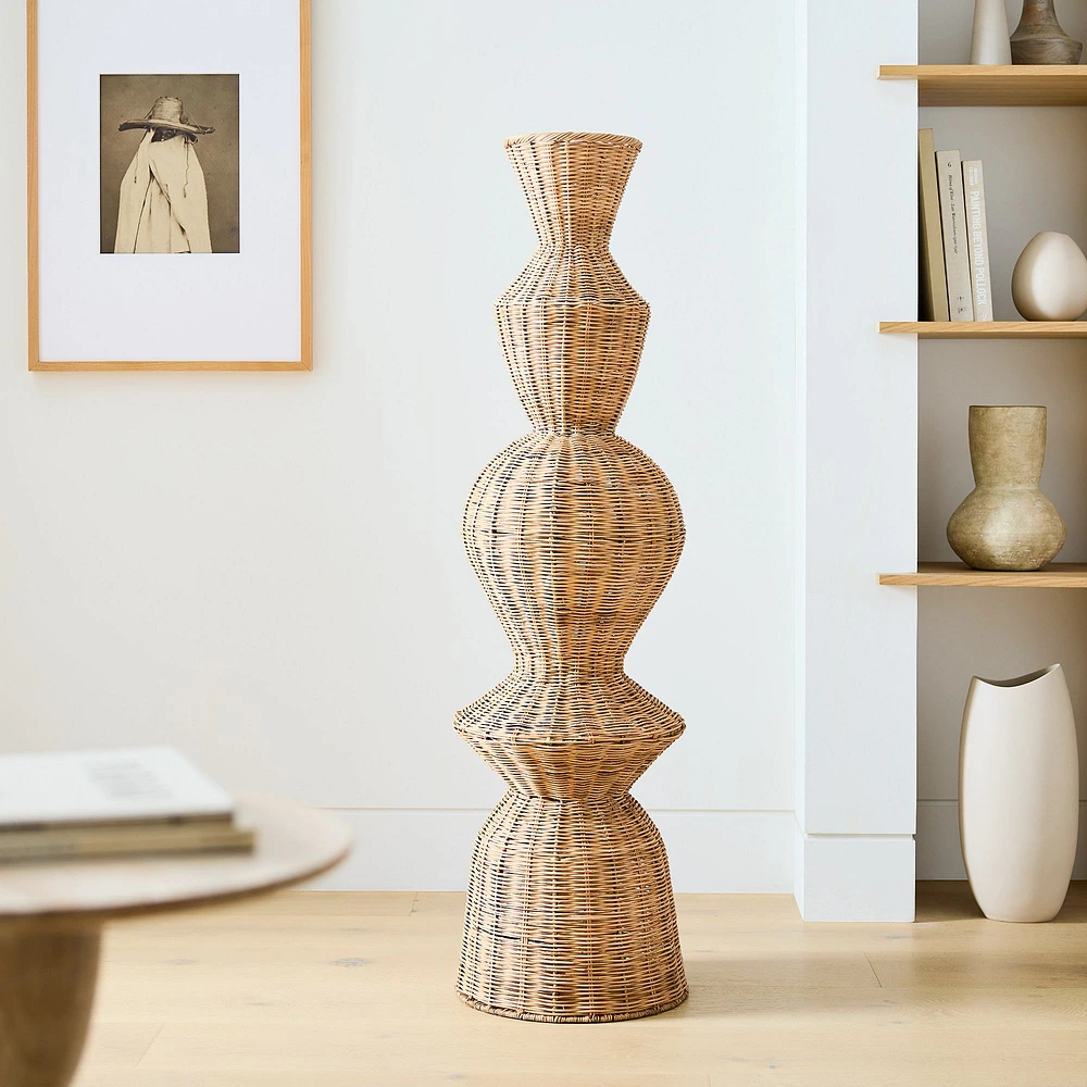 Woven Wicker Floor Vases | West Elm