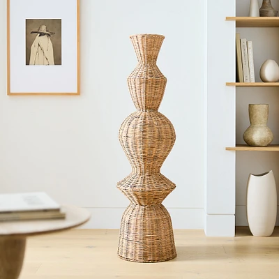 Stav Woven Wicker Floor Vase, Small