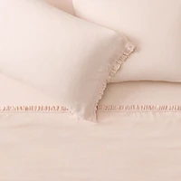 European Flax Linen Ruffle Sheet Set & Pillowcases | West Elm