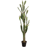 Faux Potted Bunny Ear Cactus W/ Planter, 5', Green