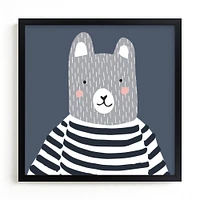 Stripe Top Bear Framed Wall Art by Minted for West Elm Kids |