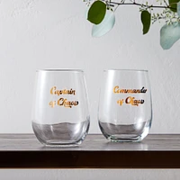 Bee Stemless Wine Glass Black