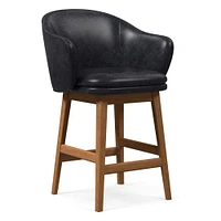 Wayne Leather Swivel Bar & Counter Stools | West Elm