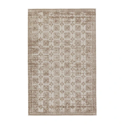 Ilana Washable Rug, 5'3"x7', Light Gray