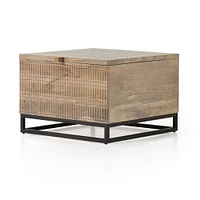 Carved Mango Wood Storage Coffee Table (24") | West Elm