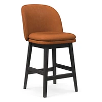 Wayne Leather Armless Swivel Bar & Counter Stools | West Elm