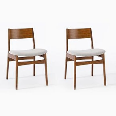 Chip & Dent: Baltimore Dining Chair, Set of 2, Twill,Dove,Walnut