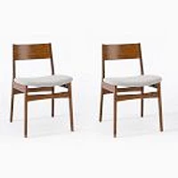 Chip & Dent: Baltimore Dining Chair, Set of 2, Twill,Dove,Walnut