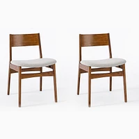 Chip & Dent: Baltimore Dining Chair, Set of 2, Twill,Dove,Walnut