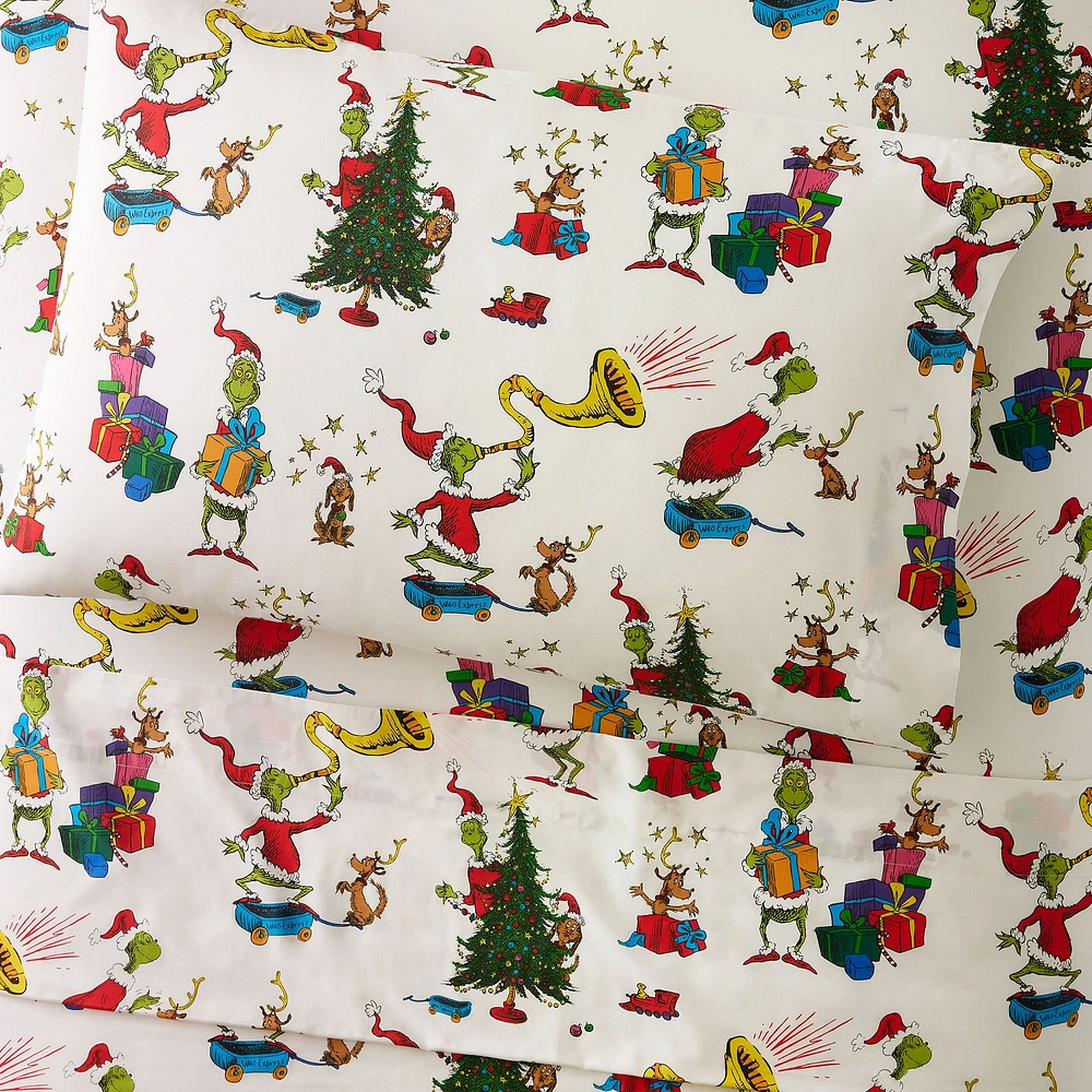 Grinch Percale Sheet Set, Multi, Twin