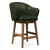 Wayne Leather Swivel Bar & Counter Stools | West Elm