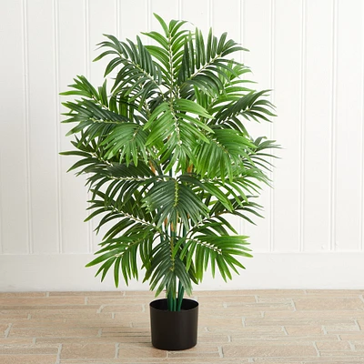 Faux Potted Areca Palm Tree, 3', Green