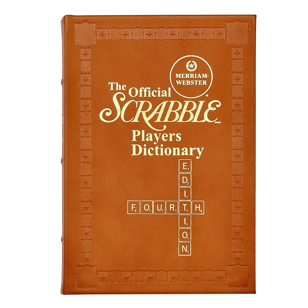 The Official Scrabble Players Dictionary Leather-Bound Book | West Elm