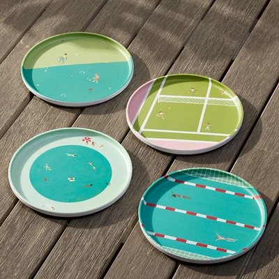 Aaron Probyn Melamine Sporting Salad Plates Sets | West Elm