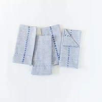 Pulled Handwoven Cotton Napkins Set Of 4 - Navy