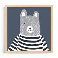 Stripe Top Bear Framed Wall Art by Minted for West Elm Kids |