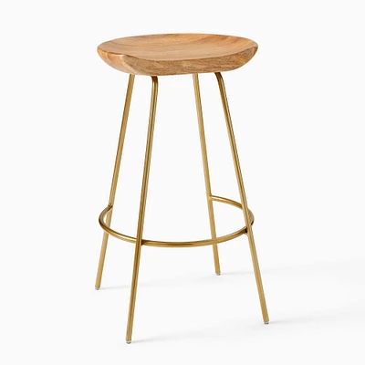 Chip & Dent: Alden Counter Stool, Natural Brass