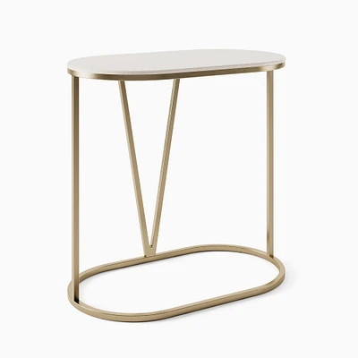 Rivera C-Shaped Side Table - Quartz | West Elm