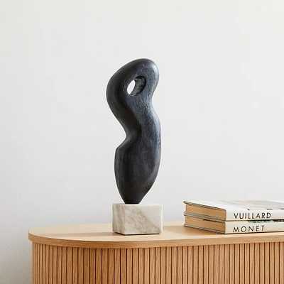 Alba Wood Sculpture, White, Individual