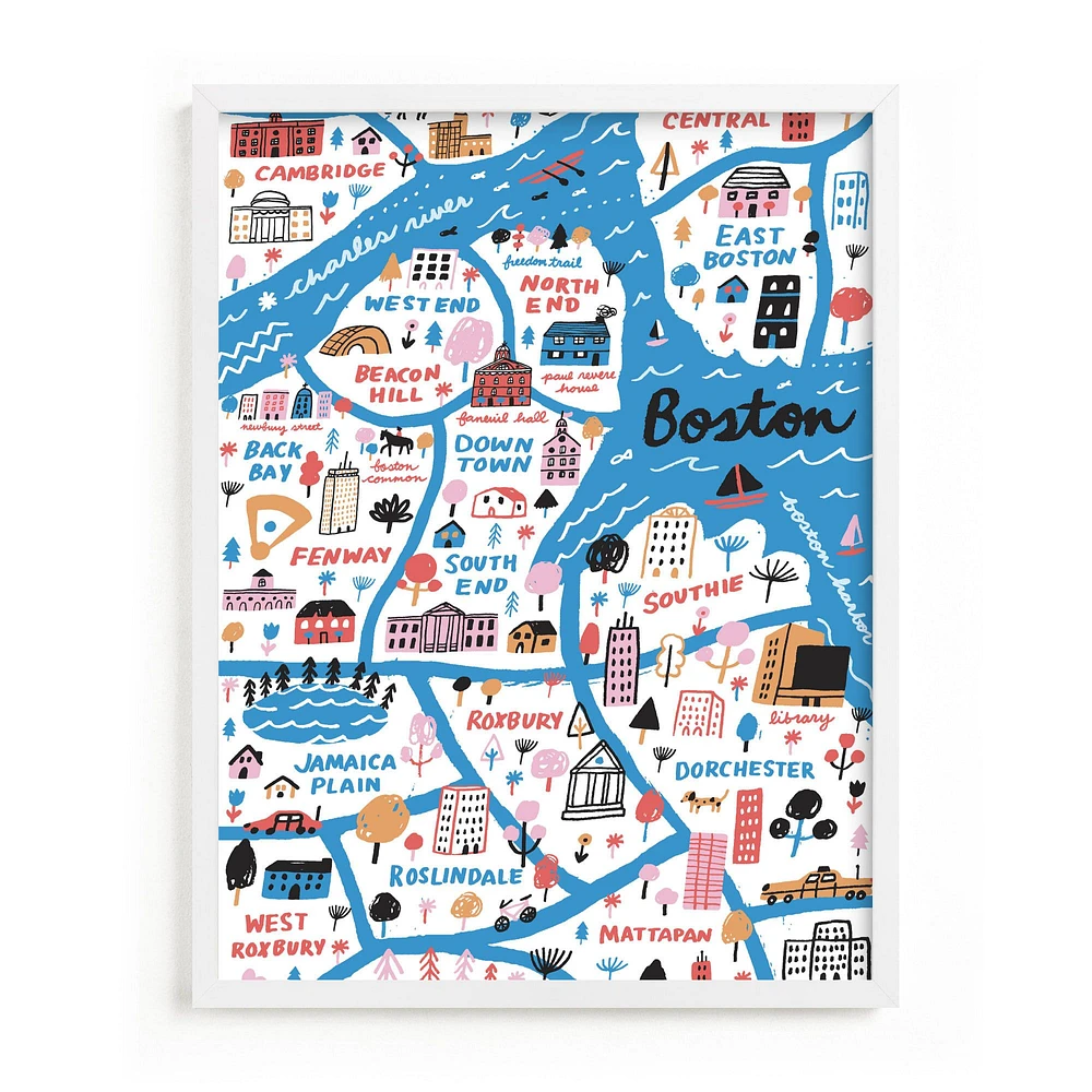 I Love Boston Framed Wall Art by Minted for West Elm Kids |