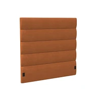 Panel Tufted Wall Mounted Headboard, King, Vegan Leather Saddle, Saddle