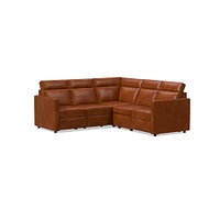 Harris Motion Reclining Leather 5-Piece L-Shaped Sectional (95") | West Elm