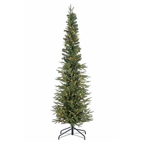 Pre-Lit Faux Natural Cut Narrow Lincoln Pine Tree | West Elm