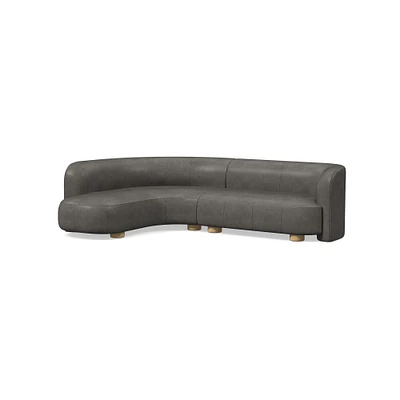 Laurent Leather 2-Piece Wedge Chaise Sectional (111.5") | West Elm