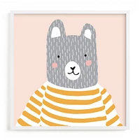 Stripe Top Bear Framed Wall Art by Minted for West Elm Kids |