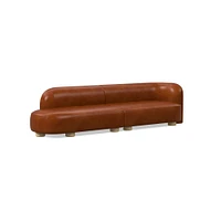 Laurent Leather 2-Piece Bumper Sofa (122.5") | West Elm