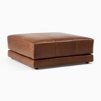 Melbourne Leather Ottoman | West Elm