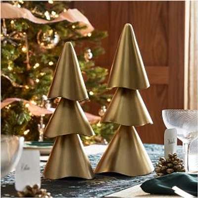 Organic Metal Tabletop Tree, Light Brass, 12"H