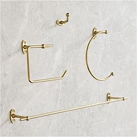 Agnes Bath Hardware, Towel Ring, O/S, Metal, Antique Brass