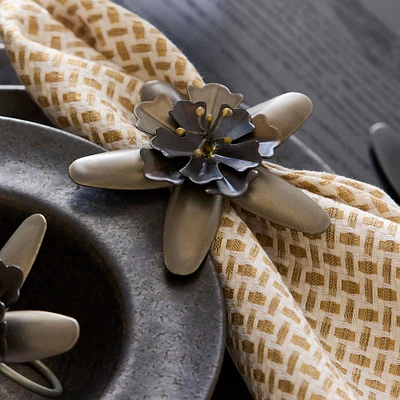 Metal Floral Napkin Ring Sets | West Elm