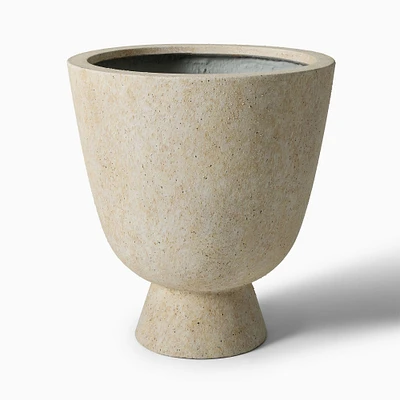 Colin King Ficonstone Pedestal Planter, Washed Alabaster, Medium Floor