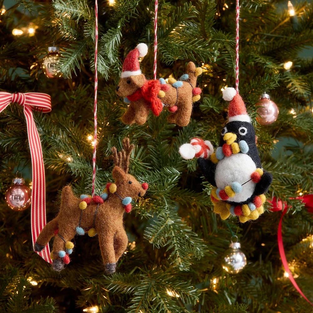 Felt Critters Lights Ornaments | West Elm