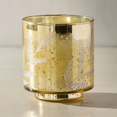 Evergreen Etched Glass Filled Candles - Sage & Cedar | West Elm