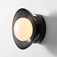 Bezel Perforated Metal Sconce (7") | West Elm