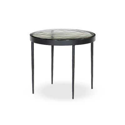 Marichin 21" Nesting Table, Smoked Brown Cast Glass