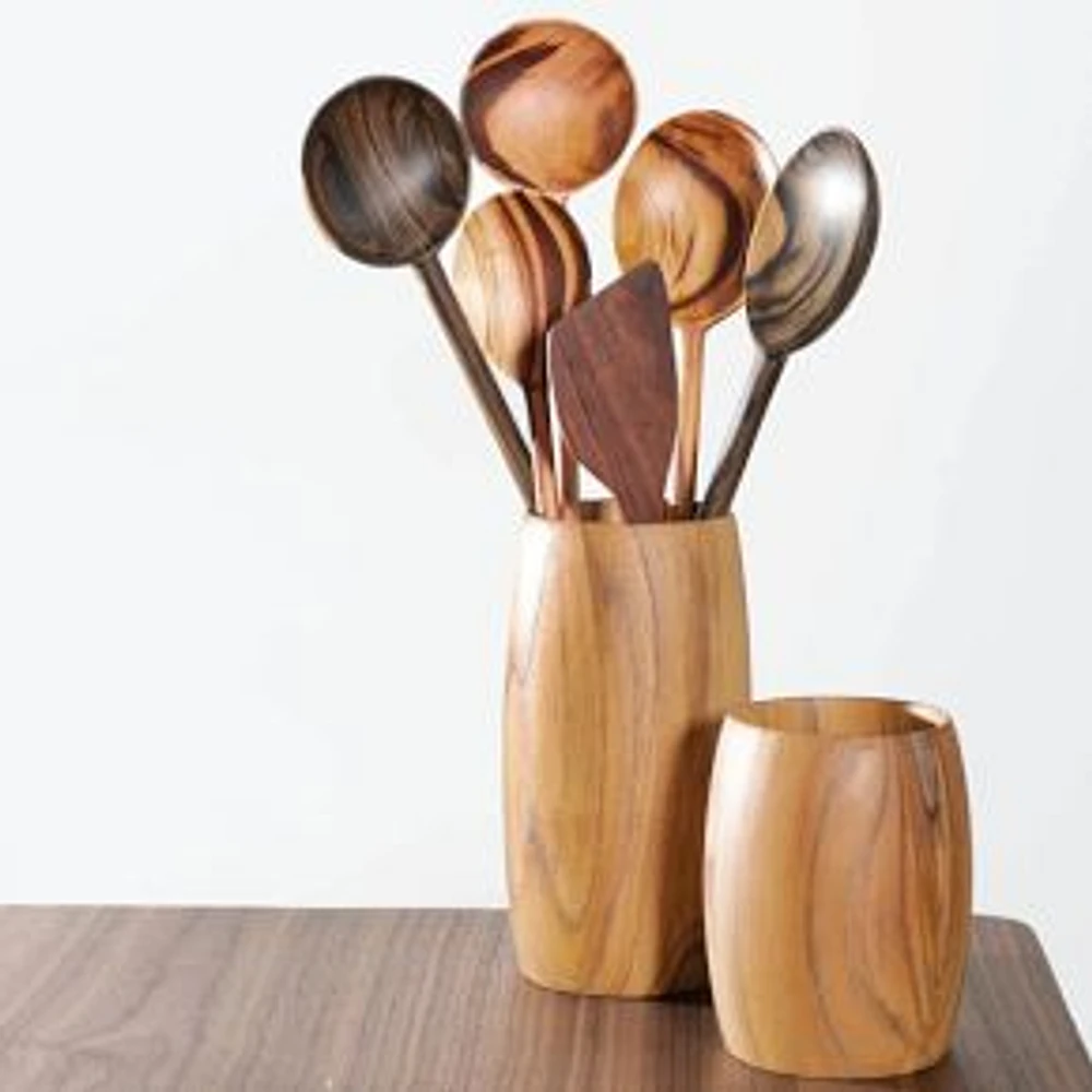 Itza Wood Teak Utensil Holder