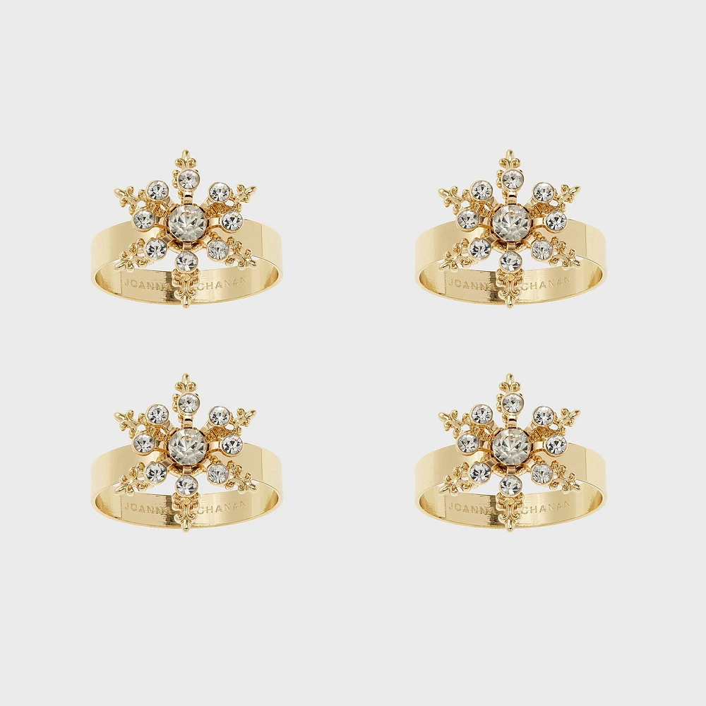 Joanna Buchanan Snowflake Skinny Napkin Rings (Set of 4) | West Elm