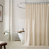 Reese Linen Cotton Shower Curtain, 72x74, Celadon