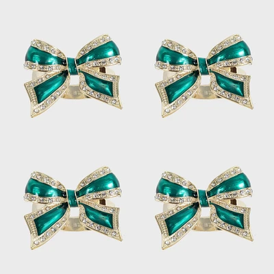 Joanna Buchanan Enamel Bow Skinny Napkin Rings (Set of 4) | West Elm