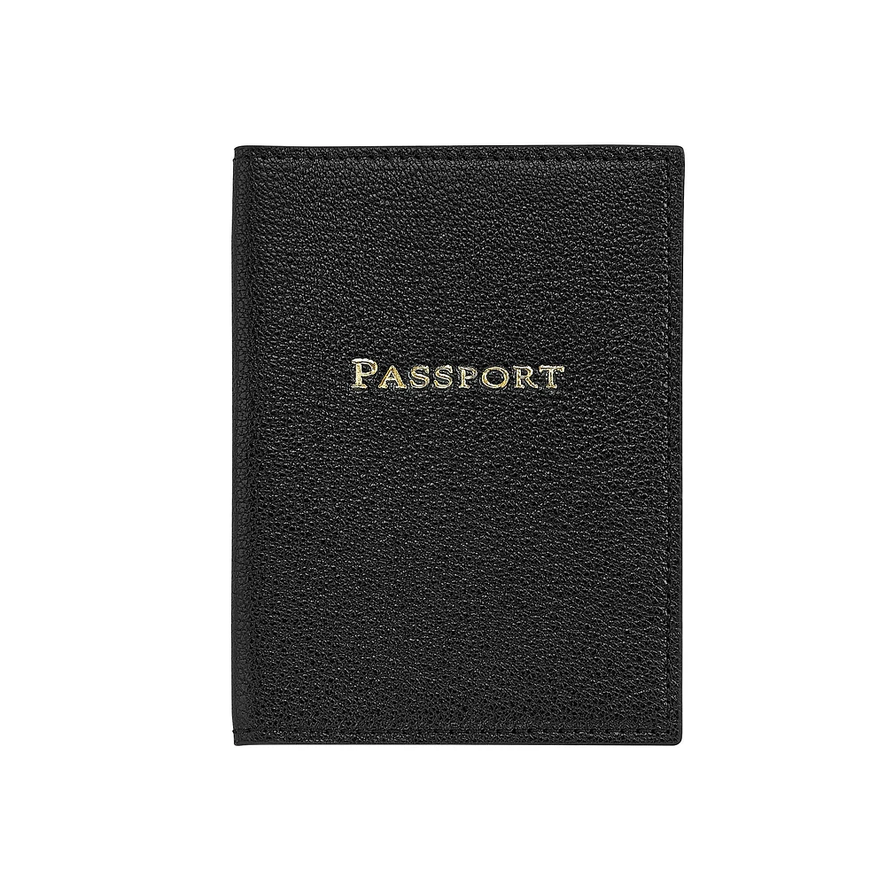 Slim Leather Passport Cover, Orange