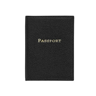 Slim Leather Passport Cover, Orange